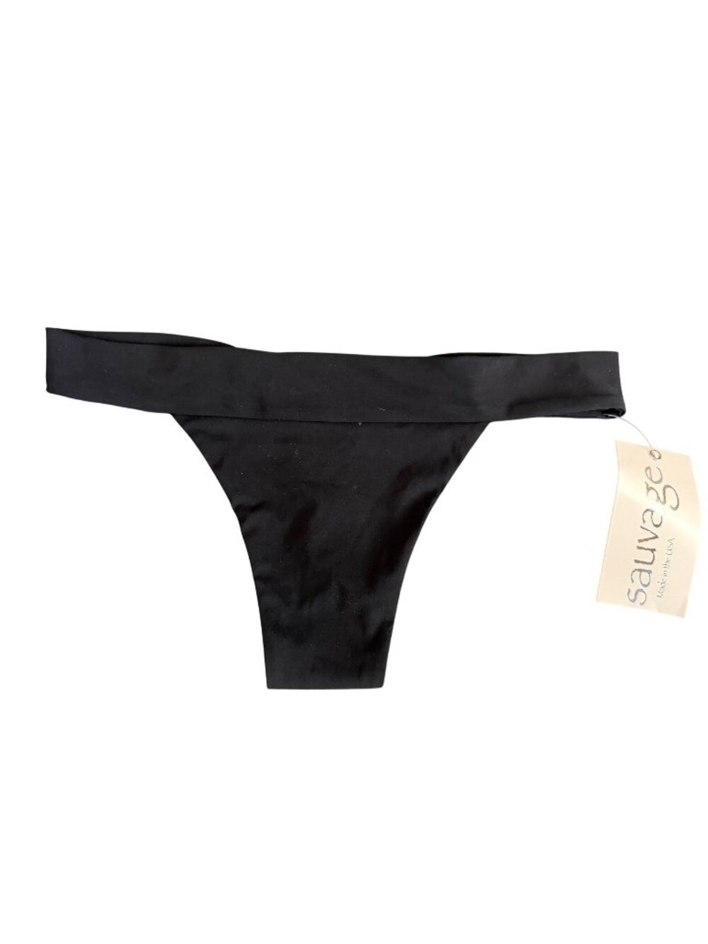 Sauvage Crystal Chandelier Bikini Bottom L Black With Gold Accent Made In USA